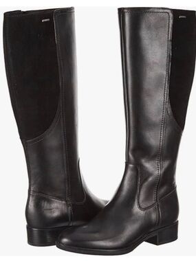 Geox Black Over-the-Knee Leather Riding Boots Size 7